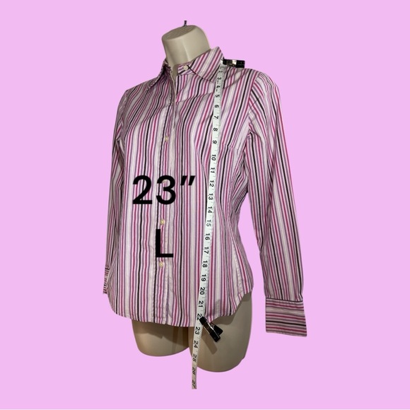GAP Stretch Blouse Stripes Button Long Sleeve Size XS - Picture 2 of 7